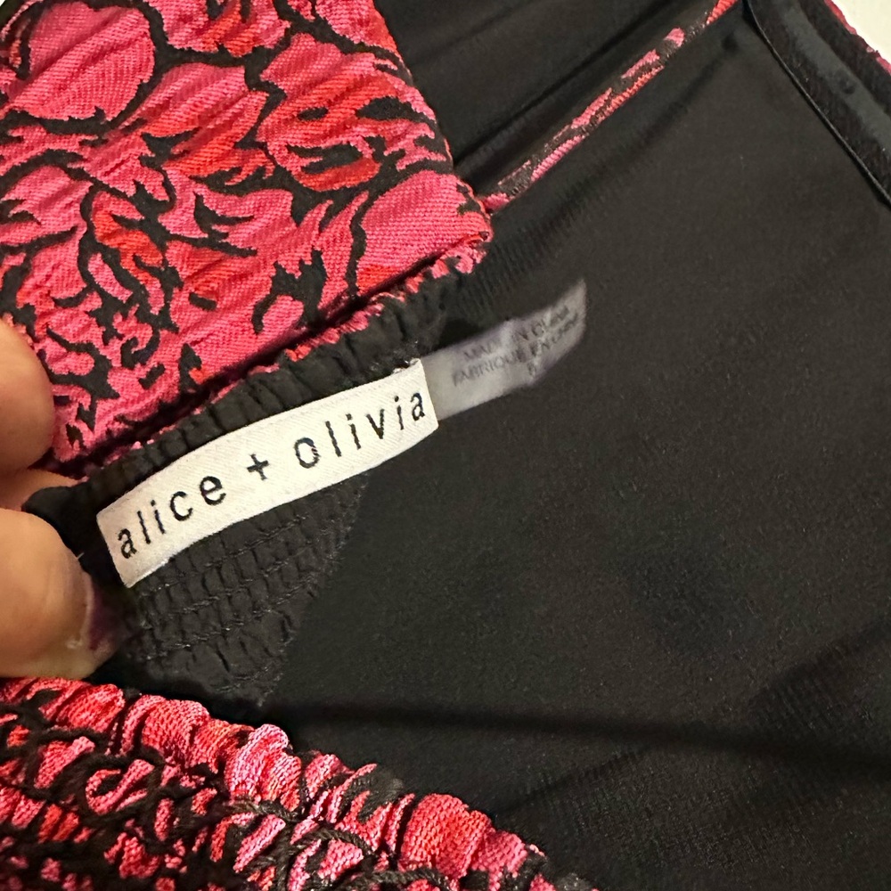 Alice + Olivia Jamila Mini Dress In Pink/Black View 6